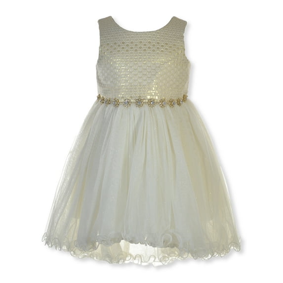 Pretty Me Girls' Sleeveless Shimmer Dress Color: white Size: 10