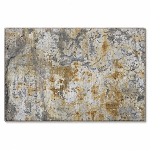 Pretty Messy Abstract Neutral Stone Texture Non-Slip Doormat, 15.7 x 23.6 in