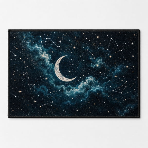 Pretty Messy Celestial Night Sky Non-Slip Doormat, 19.7 x 31.5 in