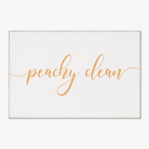 Pretty Messy Peachy Clean Script Non-Slip Doormat, 15.7 x 23.6 in