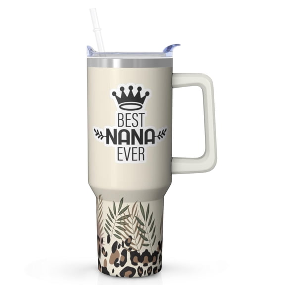 Pretty Nana Gift for Grandma - 40oz Stainless Steel Tumbler with Lid, Insulated Travel Cup, Special Birthday Mother's Day Christmas Present