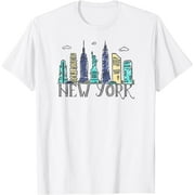 Pretty New York City Artistic Skyline - New York T-Shirt