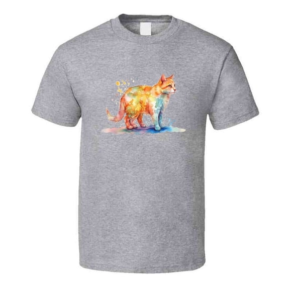 Pretty Painted Cat Tee Colorful Cat Lover Tshirt Feline Novelty T Shirt
