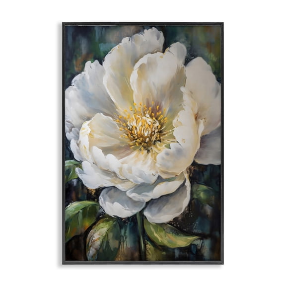 Stupell Industries Pretty Painted Flower Black Framed Giclee Art, design by Creative Studio, 18 x 12