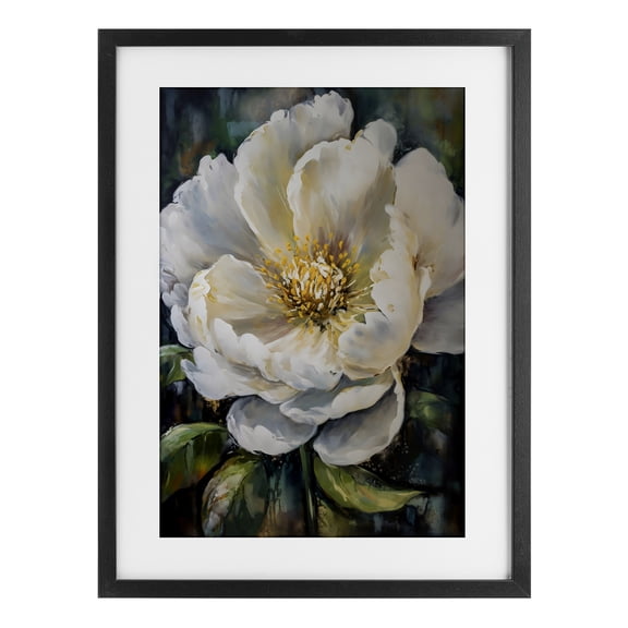 Stupell Industries Pretty Painted Flower Black Framed Print Under Glass, design by Creative Studio, 20 x 14