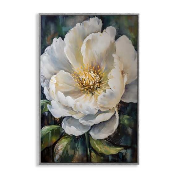 Stupell Industries Pretty Painted Flower Gray Framed Giclee Art, design by Creative Studio, 18 x 12
