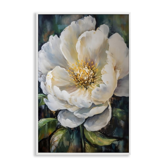 Stupell Industries Pretty Painted Flower White Framed Giclee Art, design by Creative Studio, 24 x 16