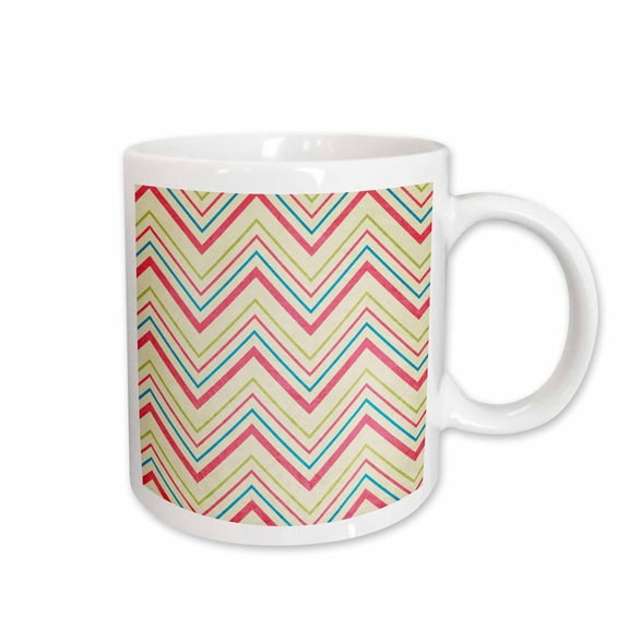3drose, Pretty Pastel Chevron Stripes Pattern in Pink and Blue, 11oz Mug