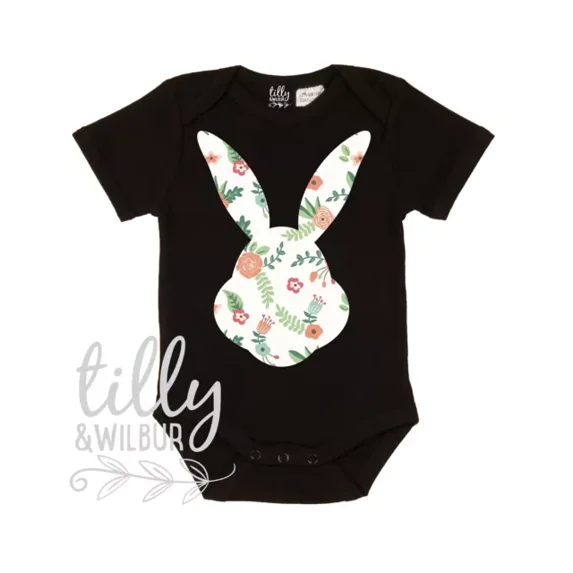 Pretty Patterned Easter Baby Bodysuit For Girls, 1St Easter Gift, Girls Easter Cute Baby Onesie, BABY BODYSUIT LAT 4424