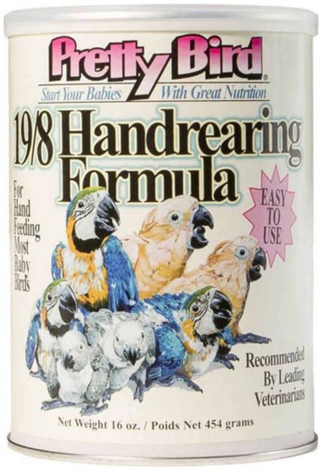 Pretty Pets 19/8 Handrearing Baby Bird Formula [Bird, Food] 16 oz