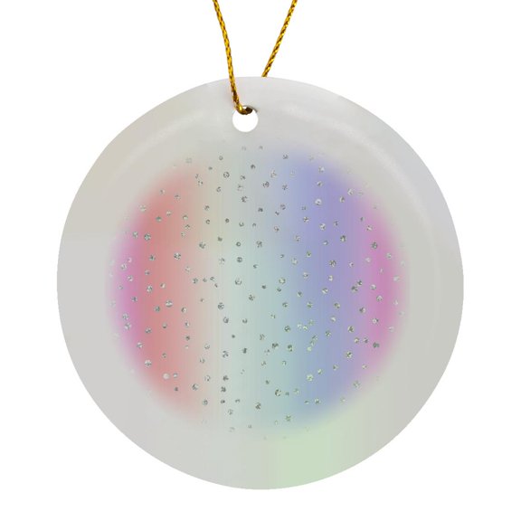 3drose, Pretty Pink and Blue Gradient with an Image of Scattered Diamonds, Circle Porcelain Ornament