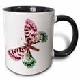 thumbnail image 1 of 3drose, Pretty Pink and Green Gradient Butterfly Illustration, 15oz Two-tone Black Mug, 1 of 6