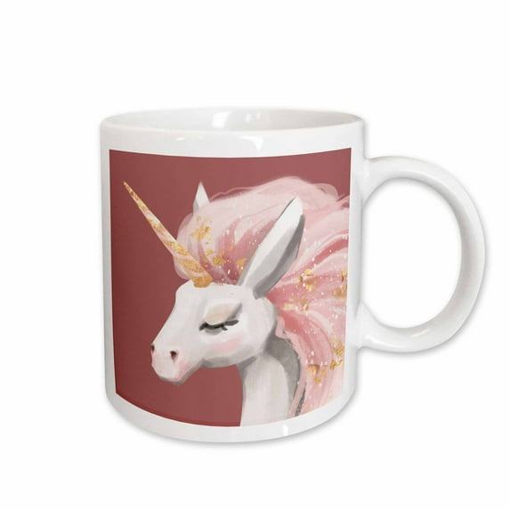 3drose, Pretty Pink and White Unicorn, 11oz Mug
