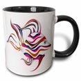 thumbnail image 1 of 3drose, Pretty Pink, Blue, Orange, and White Tropical Fish Illustration, 11oz Two-tone Black Mug, 1 of 6