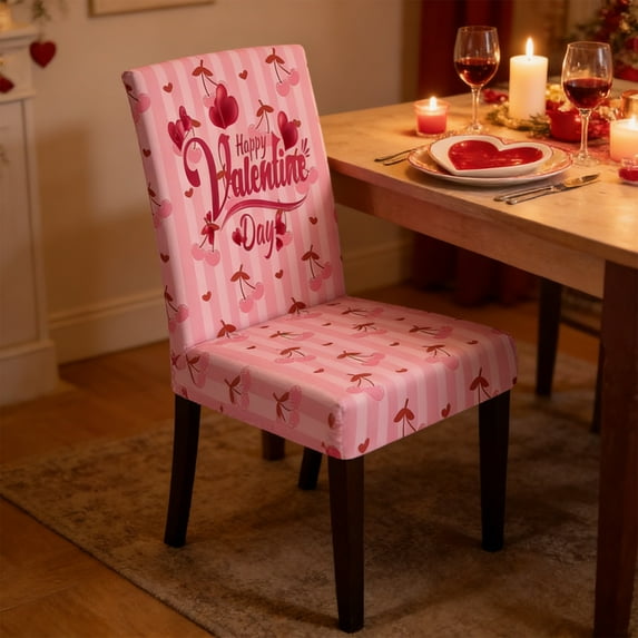 Pretty Pink Dining Chair Cover, Soft Home Decorative Seat Protector, Elegant Living Room Furniture Slipcover Accent Chair Cover