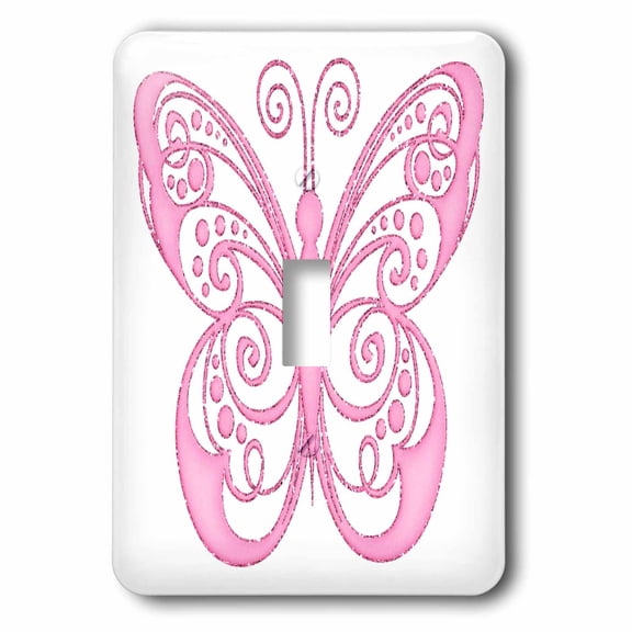 3dRose, Pretty Pink Filigree Butterfly, single toggle switch