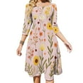 thumbnail image 1 of Pretty Pink Floral Summer Blooms Womens Summer Dress Tie Back A Line Flare Dress, 1 of 9
