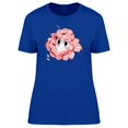 thumbnail image 1 of Pretty Pink Flower Smiling Face Tee Women's -Image by Shutterstock, 1 of 1