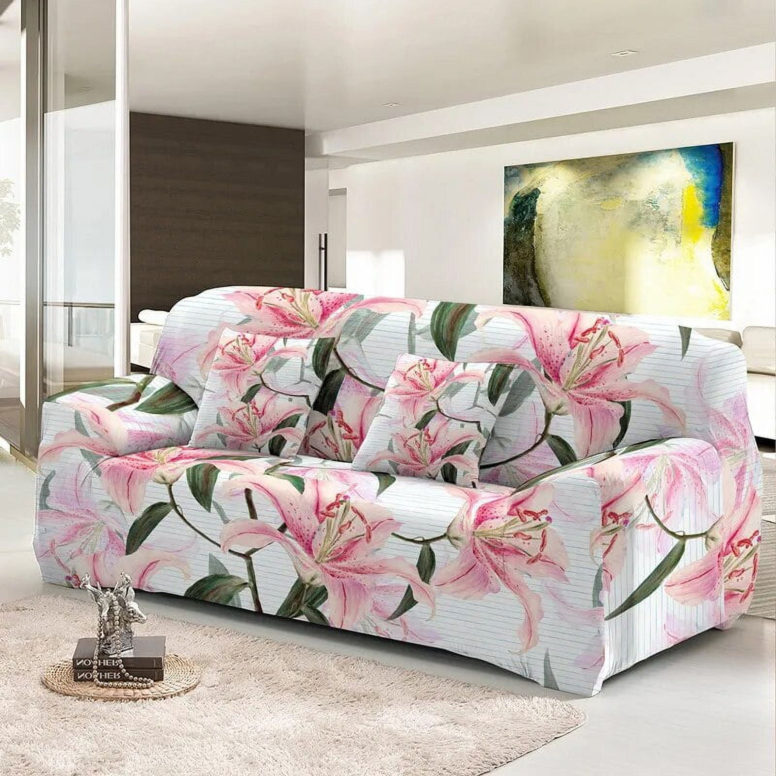 Rosy Flower Quilted Sofa Cover NCU0HNH912
