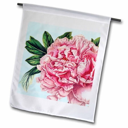 3dRose, Pretty Pink Peony Vintage Botanical Art, 18 x 27 inch Garden Flag