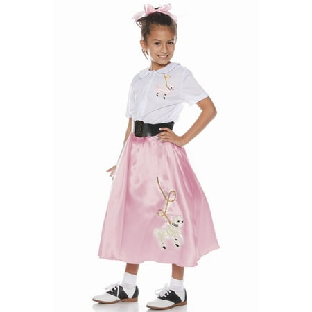 Pretty Pink Poodle Skirt Set Child Costume