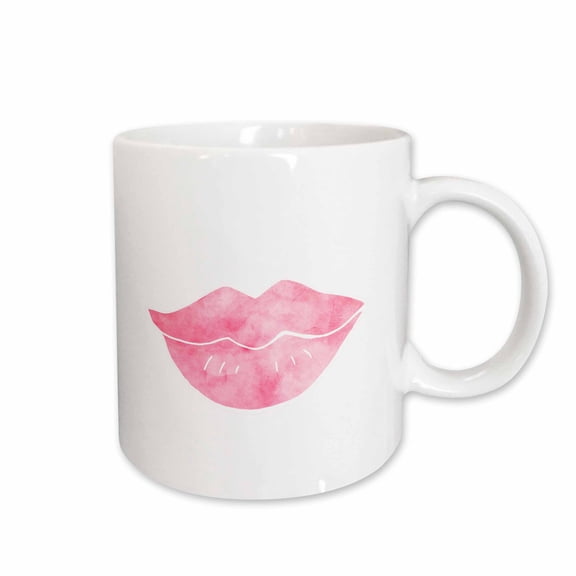 3drose, Pretty Pink Watercolor Lips, 11oz Mug