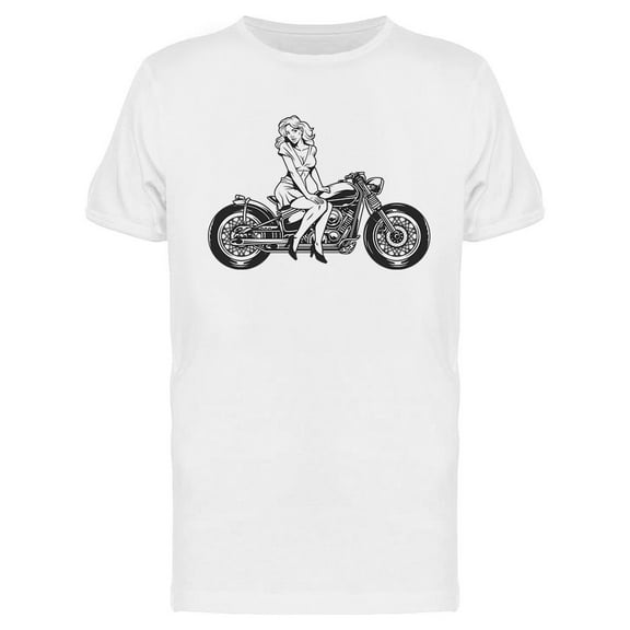 Pretty Pinup Girl T-Shirt Men -Image by Shutterstock, Male XX-Large