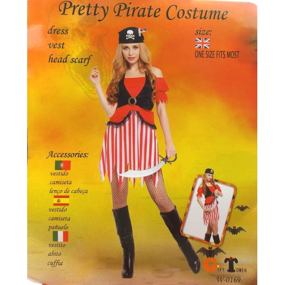Pretty Pirate Halloween Costume One Size Junior XS-M Dress
