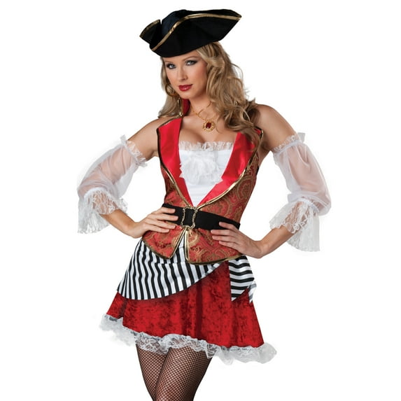 Pretty Pirate Sexy Pirates Of The Caribbean Adult Womens Halloween Costume L