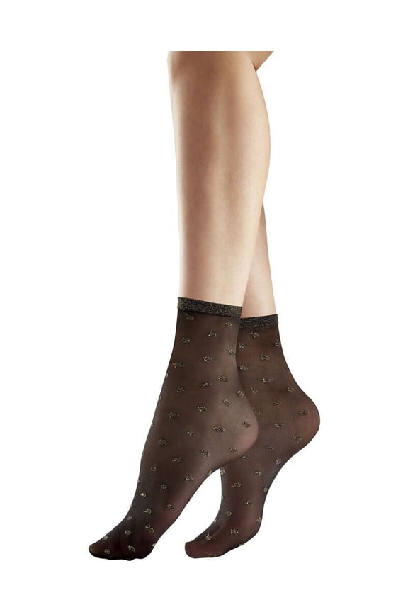 Women's Sparkle Spot Ankle Highs, Black (Black/Gold), One Size