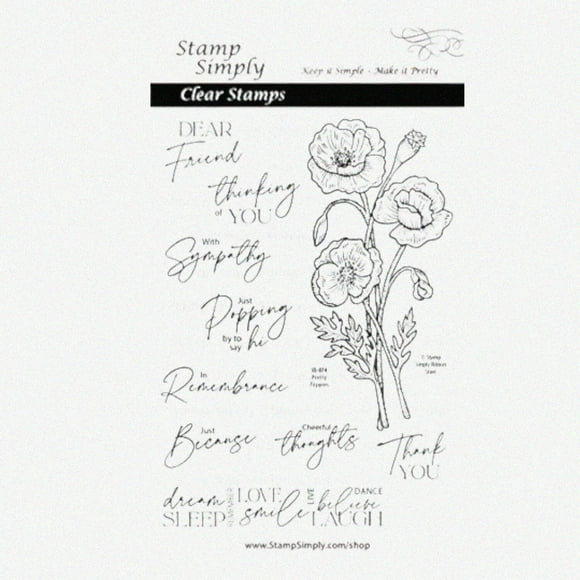 Pretty Poppies Clear Stamps - 4x6 Inch, 10-Piece Set for Veterans Remembrance & Sympathy Sentiments