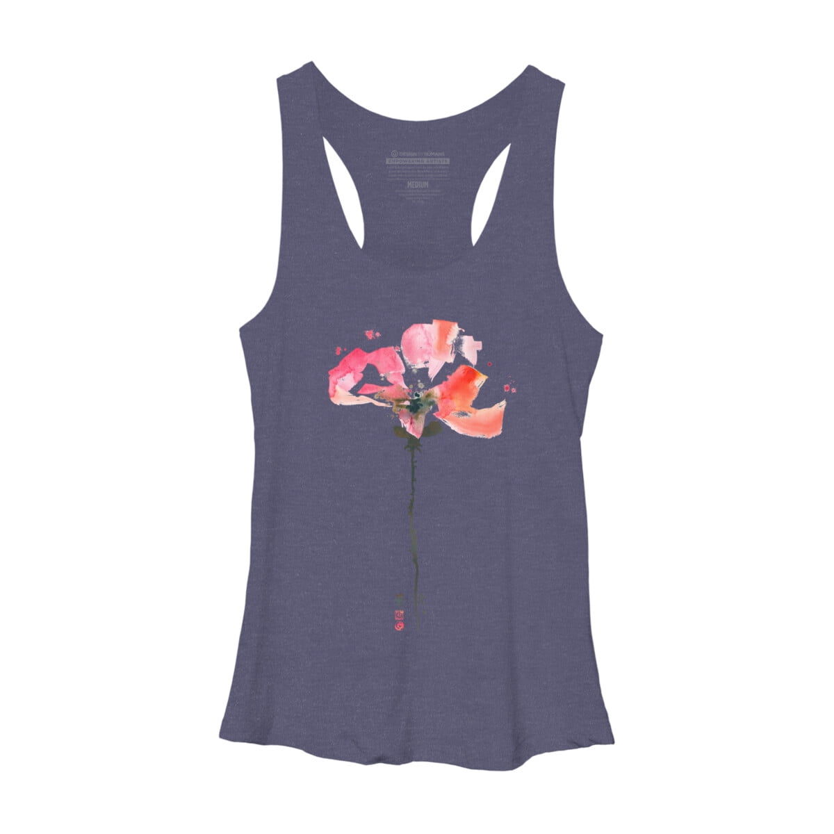 Poppy Heart Navy Racerback Poppy Heart Navy Racerback