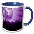 thumbnail image 1 of 3drose, Pretty Purple Disco Ball with Hands, 15oz Two-tone Blue Mug, 1 of 6