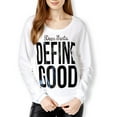 thumbnail image 1 of Pretty Rebellious Clothing Womens Define Good Sweatshirt, White, Juniors, Large, 1 of 1