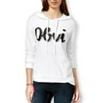 thumbnail image 1 of Pretty Rebellious Clothing Womens Obvi Glitter Hoodie Sweatshirt, White, Juniors, X-Small, 1 of 2
