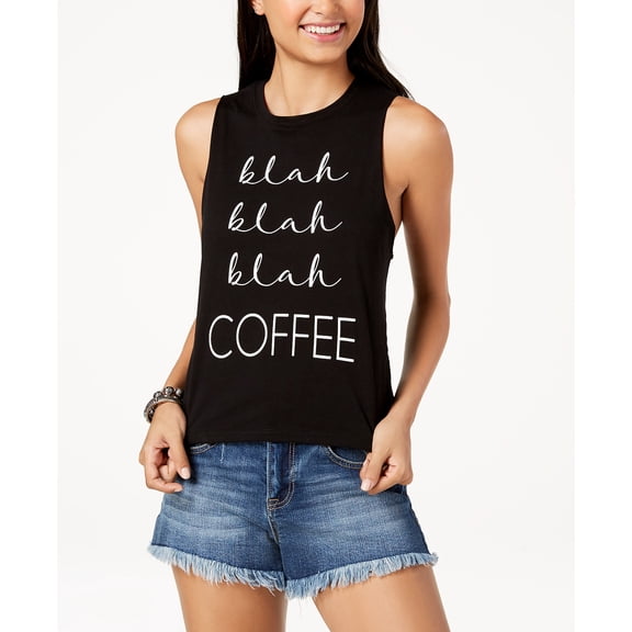Pretty Rebellious Juniors Graphic Tank Top Black XS