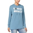 thumbnail image 1 of Pretty Rebellious Juniors' Coffee Addict Graphic Hoodie Dusty Denim S, 1 of 3