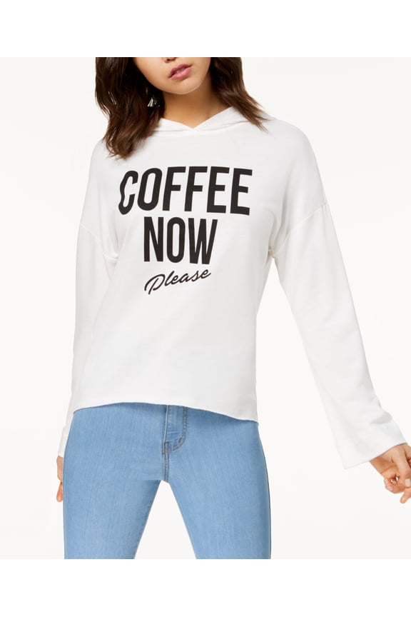 Juniors Coffee Graphic Hoodie White XL