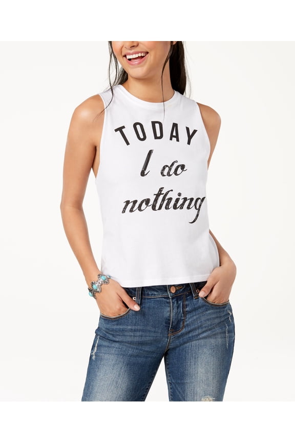 Juniors Graphic Tank Top White XS