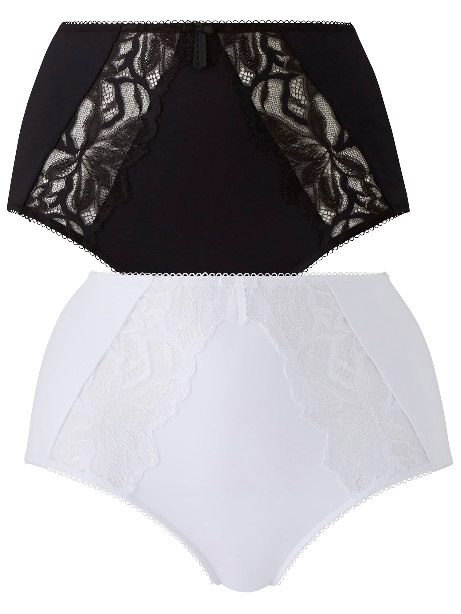 Pretty Secrets Women's Plus Full Coverage Brief with Lace, 2-Pack