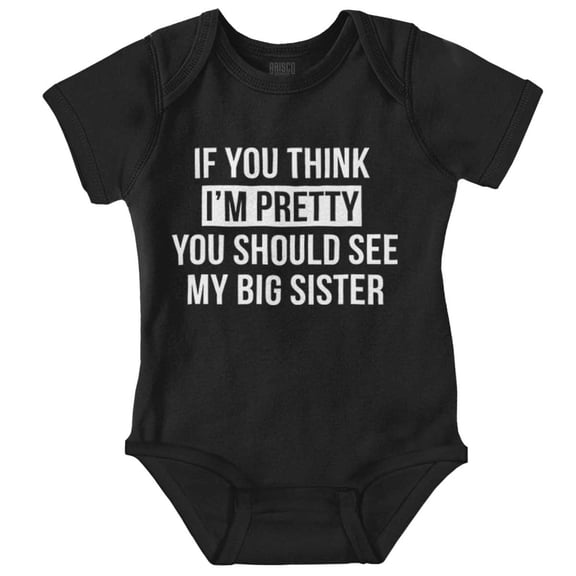Pretty See Big Sister Siblings Bodysuit Jumper Girls Infant Baby Brisco Brands NB