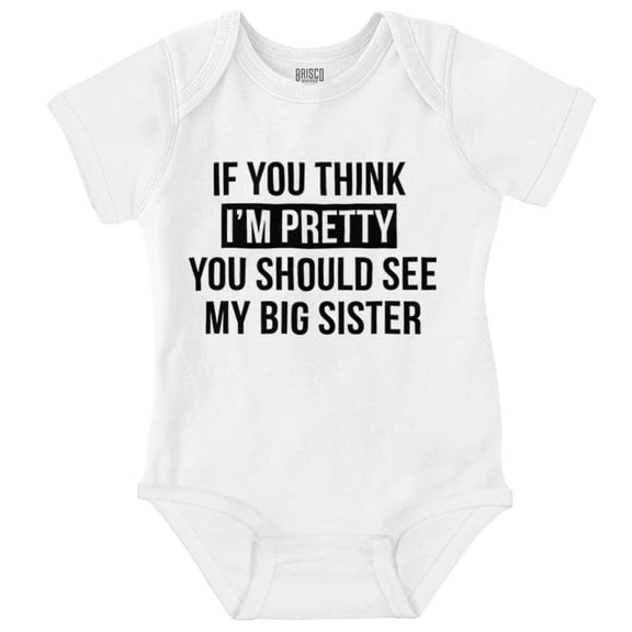 Pretty See Big Sister Siblings Bodysuit Jumper Girls Infant Baby Brisco Brands NB