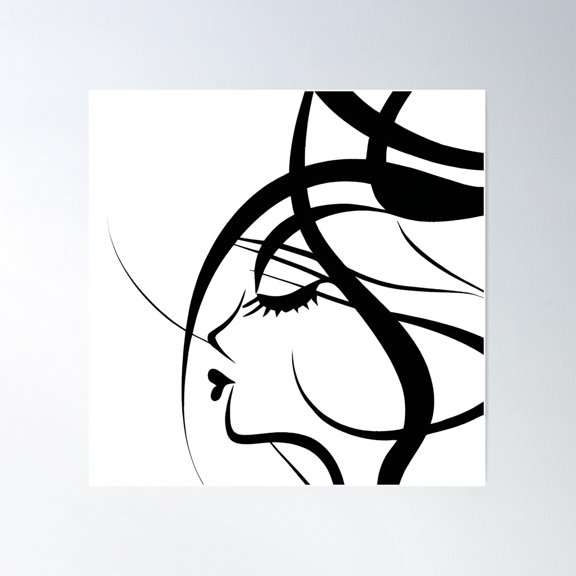 Pretty Silhouette Poster Wall Art, Modern Wall Decor For Living Room Bedroom, 30x30 UNFRAMED