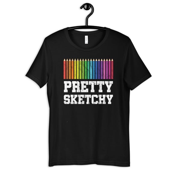 Pretty Sketchy Coloring Pencils Artist Drawing Art Graphic Novelty T Shirt,for unisex up to size 5XL