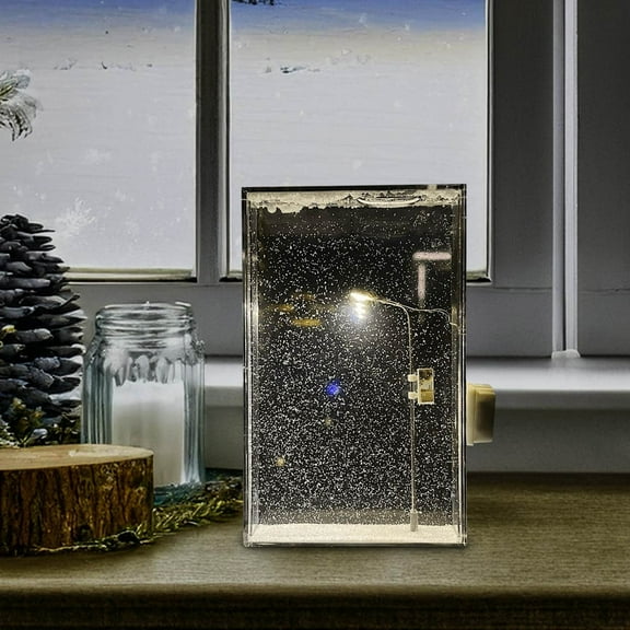 Pretty Snow Scenery Night Light, Snowy Night Flowing Night Light Snow Scenery Small Street Light Handmades DIY Material, Christmas Desktop Light Decoration for Indoor Outdoor