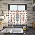 thumbnail image 1 of Pretty Stars Kitchen Curtains Half Tier Curtain 2 Rod Pockets Bathroom Bedroom Cupborad Living Room 27"x24", 1 of 8