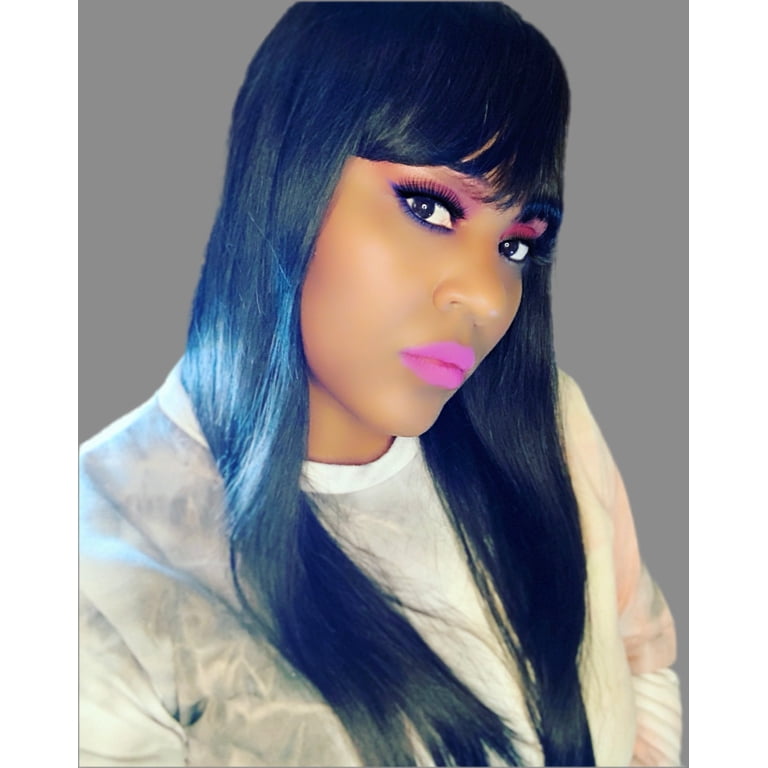Pretty Straight Bang Wig 100% Virgin Human Hair - Walmart.com display picture 3