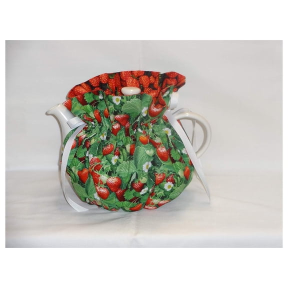 Pretty Strawberry Patch 6 Cup Reversible Tea Pot Cozy