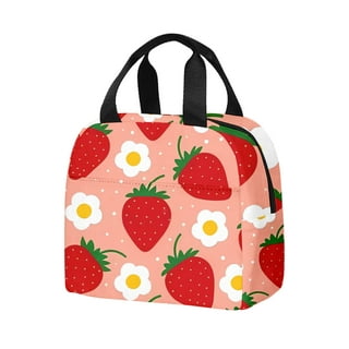 Ucsaxue Cute Strawberry Leaves and Flowers Lunch Bag Small Insulated Lunch  Box with Front Pocket Aes…See more Ucsaxue Cute Strawberry Leaves and