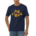 thumbnail image 1 of Pretty Sunflowers Cotton T-Shirt Navy Blue X-Large, 1 of 5
